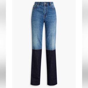 Zimmermann Two-tone High Rise Straight Leg Jean